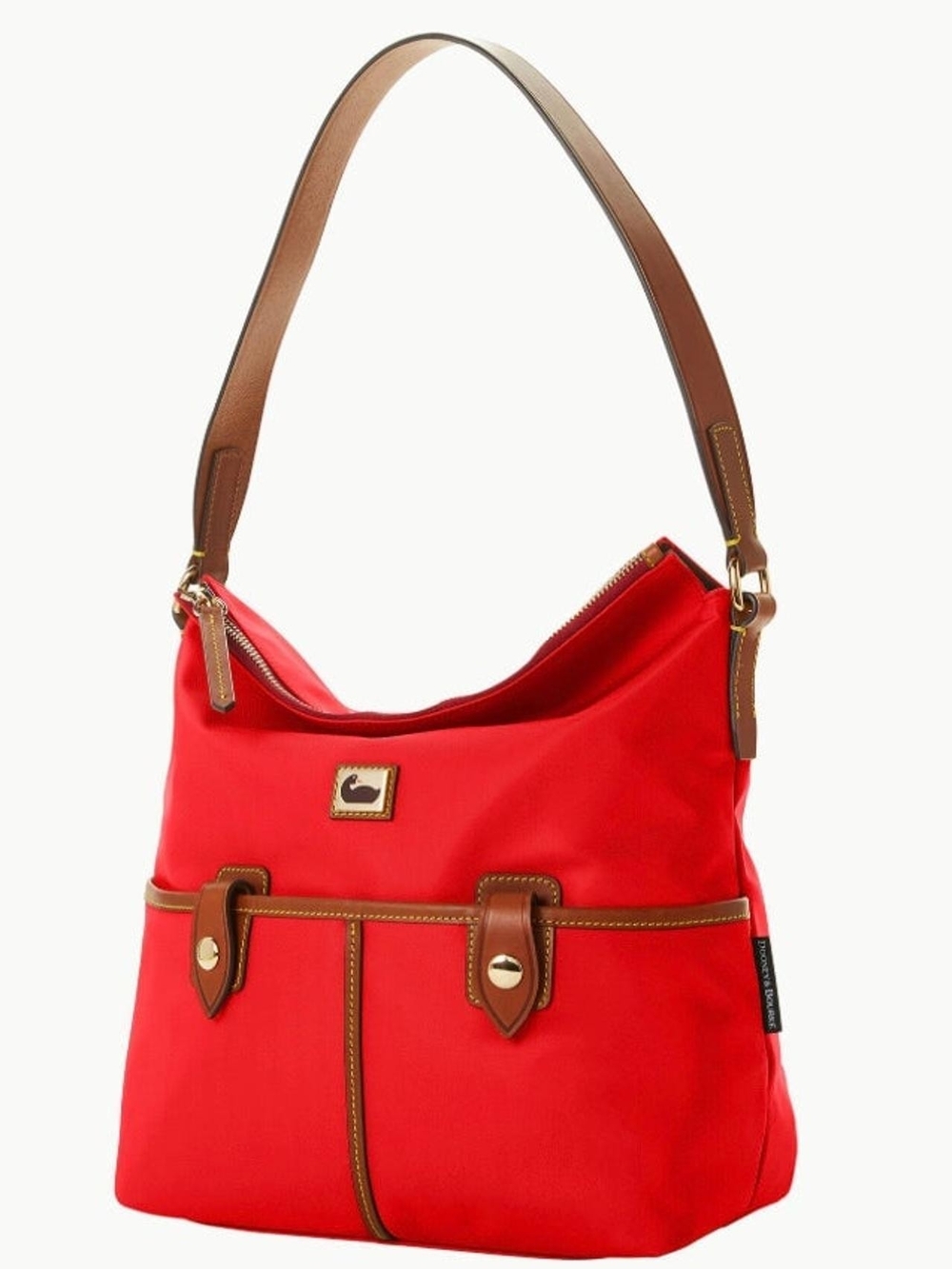 Dooney & Bourke Nylon Shoulder Hobo Bag with Leather Trim